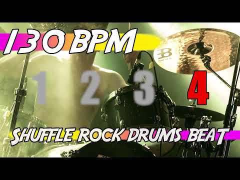 ✅ 130 BPM Backing Track 🥁 Ten minutes of shuffle rock drums beat