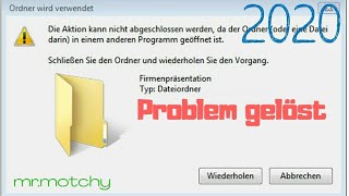 Ordner in einem anderen Programm geöffnet [Ordner löschen]