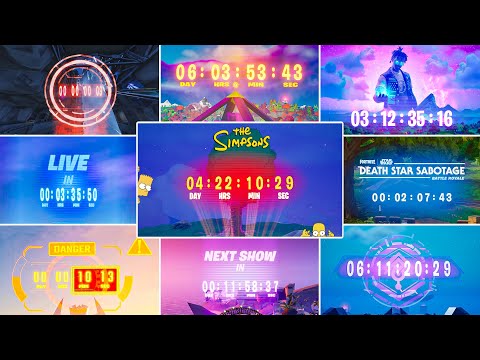 All Live Event Countdowns in Fortnite (Chapter 1 Season 4 - Chapter 6 Mini Season 2 Simpsons)