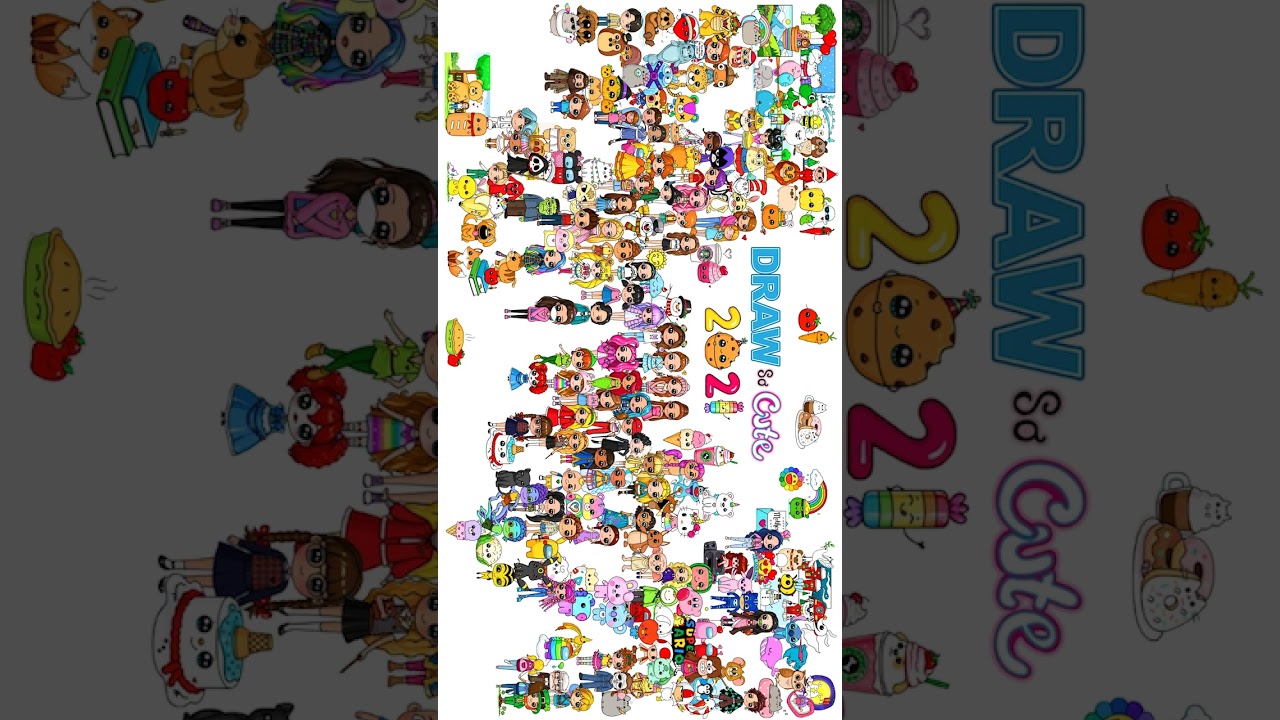 One Year of Draw So Cute in 30 Seconds! 300+ Drawings! #shorts