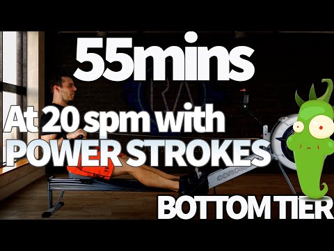 RowAlong Indoor Rowing Workout - 55min 20spm + POWER STROKES