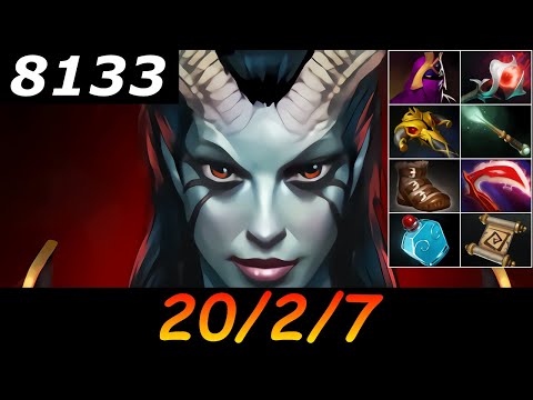 Dota 2 Queen of Pain 8133 MMR 20/2/7 (Kills/Deaths/Assists) Ranked Full Gameplay