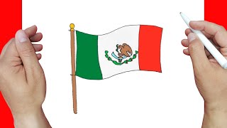 How to draw THE FLAG OF MEXICO Step by Step