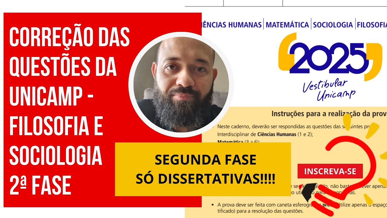 Correção UNICAMP 2025 - 2ª fase - Filosofia e sociologia