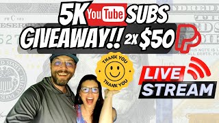 5000 Subscribers LIVE GRATITUDE GIVEAWAY Celebration! 2x $50 Paypal Giftcards