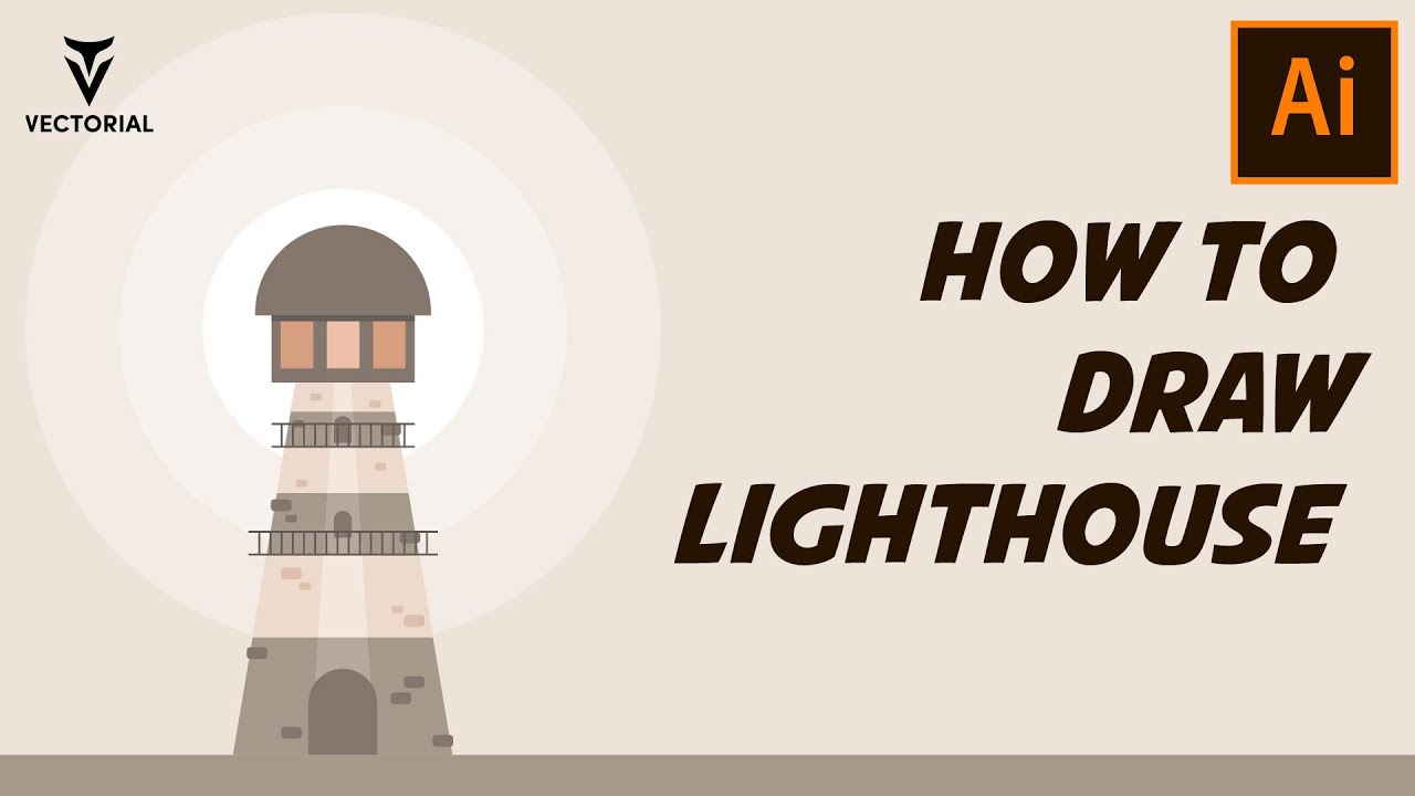 How to draw Lighthouse in Adobe Illustrator