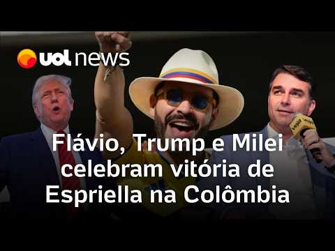 Flávio Bolsonaro, Trump e Milei celebram vitória de Abelardo de la Espriella na Colômbia
