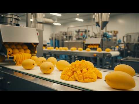 How Mango Pulp Is Made in Factories | Mango Processing Documentary