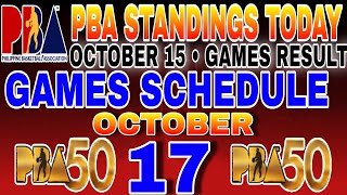 PBA STANDINGS TODAY OCTOBER 15, 2025 | GAMES RESULT | GAMES SCHEDULE October 17, 2025