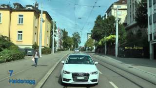 preview picture of video 'Strassenbahn Zürich linia 7'