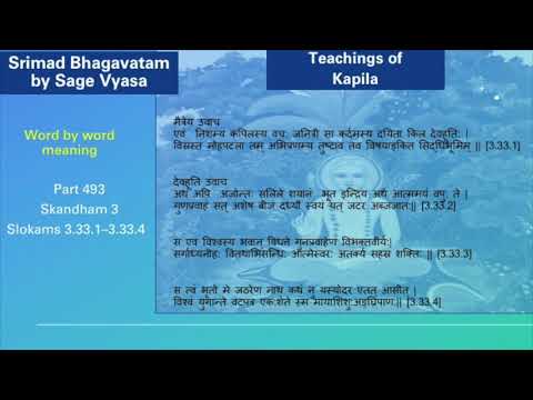 Srimad Bhagavatam. Part 493. Slokams 3.33.1 - 3.33.4.