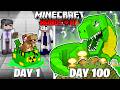 I Survived 100 Days As A NUCLEAR DINOSAUR In HARDCORE Minecraft