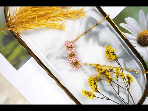 Beebeecraft DIY Beaded large beads necklace with seed beads