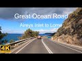 Driving Great Ocean Road  | Aireys Inlet to Lorne | Victoria Australia | 4K UHD