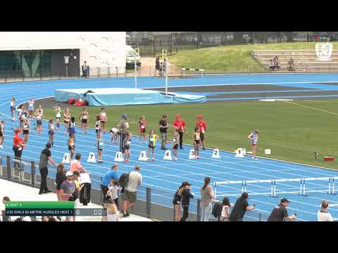 U10 Girls 60m Hurdles Heat 1: 2021 State Combined Events Championships // LAVicTV