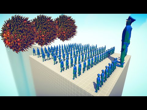 100x COP ZOMBIES + GIANT vs EVERY GOD - Totally Accurate Battle Simulator TABS