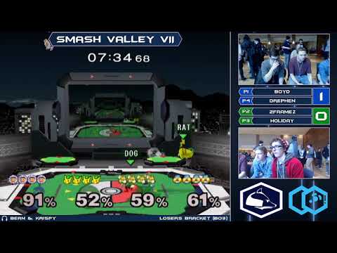 Smash Valley VII Melee Doubles - Drephen + Boyd (B) vs 2Framez + Holiday (G) - Losers Bracket