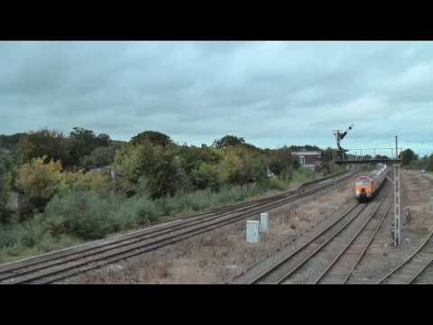 57309, Brains, and 390046, Virgin Soldiers, on 1K46, 09:50, Holyhead - Crewe