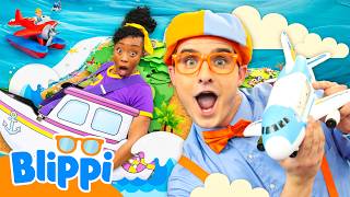 Blippi & Meekah's Air Vs. Water Vehicle Challenge ✈️