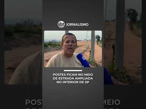 Estrada é ampliada, mas postes ficam no meio da pista em Sorocaba (SP) | #SBTNotícias