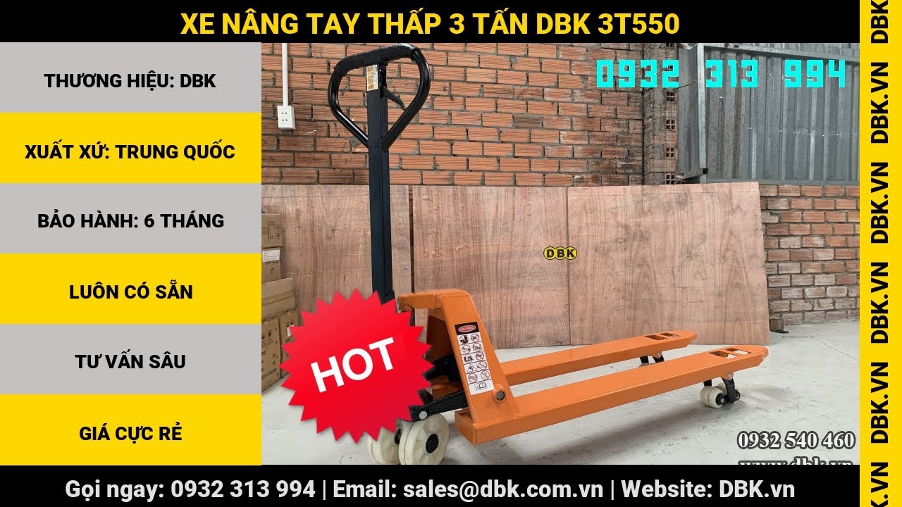 Video Xe nâng tay thấp 3 Tấn DBK 3T550 - Xe nâng tay thấp 3 Tấn DBK 3T550