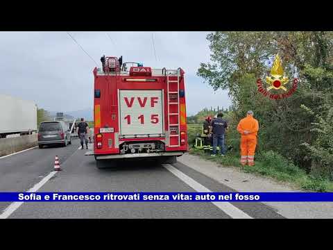 Sofia e Francesco ritrovati senza vita: auto nel fosso 20.10.2022