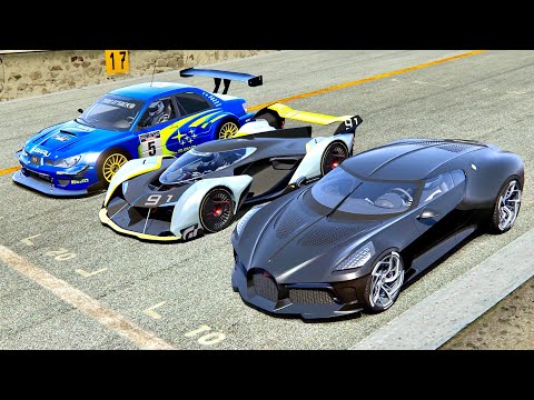 Bugatti La Voiture Noire vs  McLaren Ultimate GT vs Subaru Impreza Time Attack - Silverstone