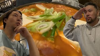 일본 한식당 부대찌개 먹방 (향수병 걸린 대광이형, 편하게 한다는 것이란)