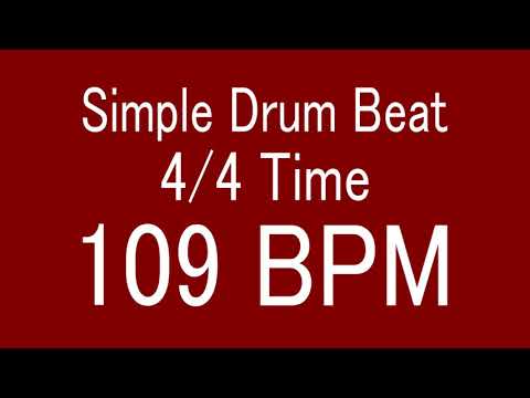 109 BPM 4/4 TIME SIMPLE STRAIGHT DRUM BEAT FOR TRAINING MUSICAL INSTRUMENT / 楽器練習用ドラム