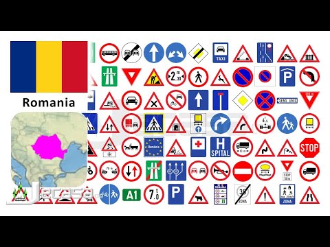 Traffic-Road Signs in Romania (Bucharest, Cluj-Napoca, Iași, Constanța, Timișoara), Learning English