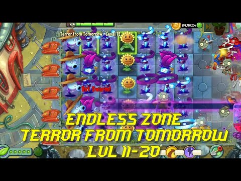 Plants vs Zombies 2 - Far Future | Endless Zone All Max Level Plants Test Level 11 - 20