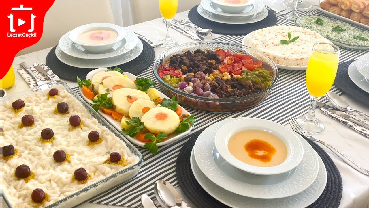 İftar Menüsü 6 Yemek Tarifi – Çorba , Zeytinyağlı Ara Yemek , Ana Yemek, Tatlı – Lezzet Geçidi