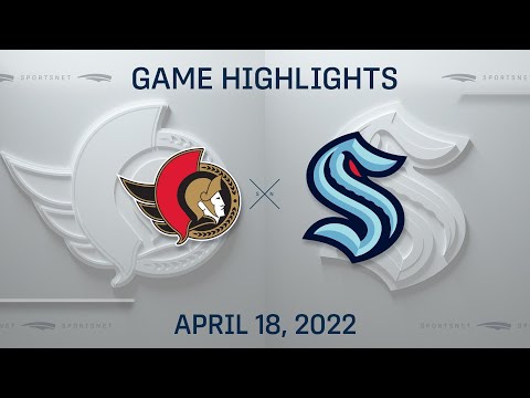 NHL Highlights | Senators vs. Kraken - Apr 18, 2022