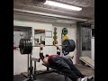 175kg bench press with close grip 1 reps for 5 sets,legs up
