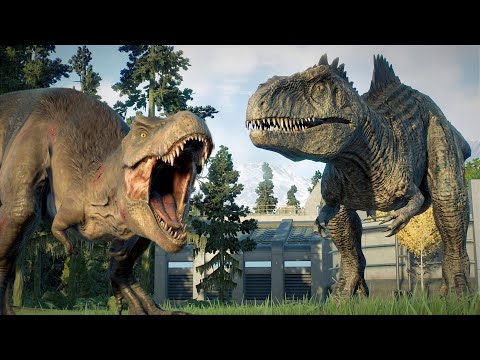 T-REX vs Giganotossauro|Biosyn Sanctuary|jurassic world evolution 2