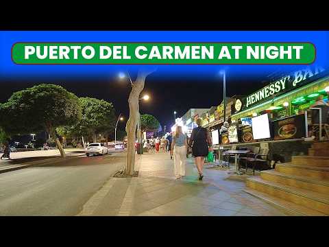 Walking the Puerto del Carmen Strip at Night🌙 | Lanzarote Night Walk 4K