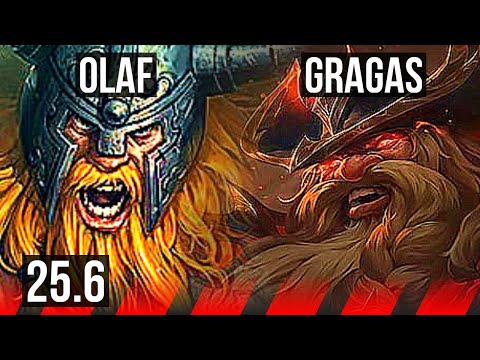 OLAF vs GRAGAS (TOP) | 8/1/4, Dominating | EUW Diamond | 25.6