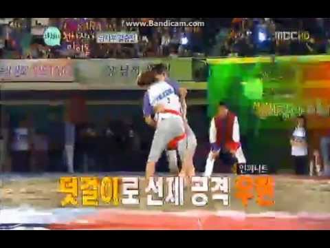 121001 MBC Idol wrestling - Woohyun vs U-kiss Hoon