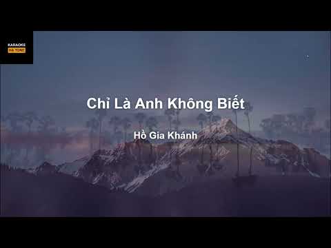 CHỈ LÀ ANH KHÔNG BIẾT - HỒ GIA KHÁNH | KARAOKE HẠ TONE
