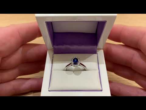 Bespoke Blue Sapphire & Diamond Halo Ring