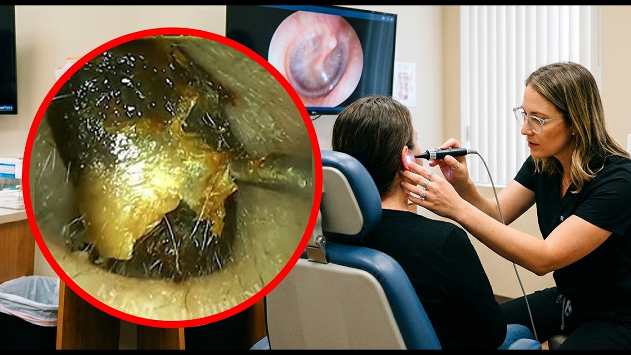 真菌感染症の両側外耳道耳耳除去(Remove moist earwax blocking the right earRemoção de cera úmida ouvidos)