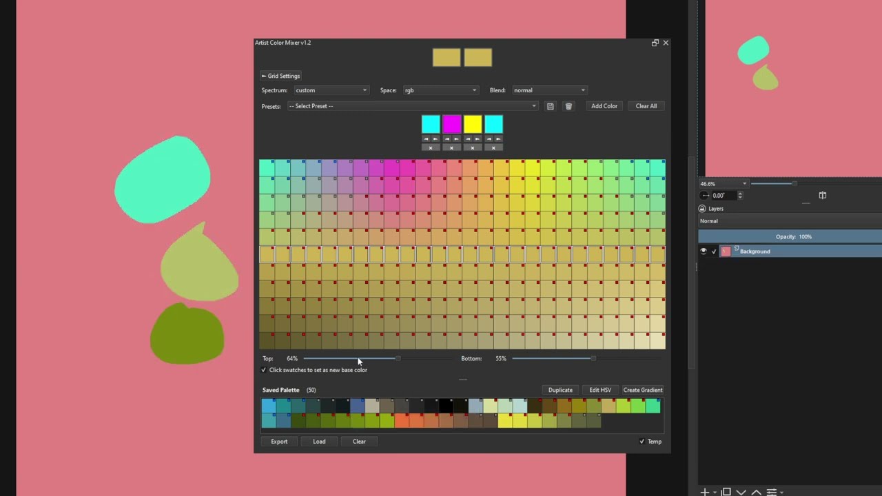 Krita Artist Color Mixer Docker plugin v1.2