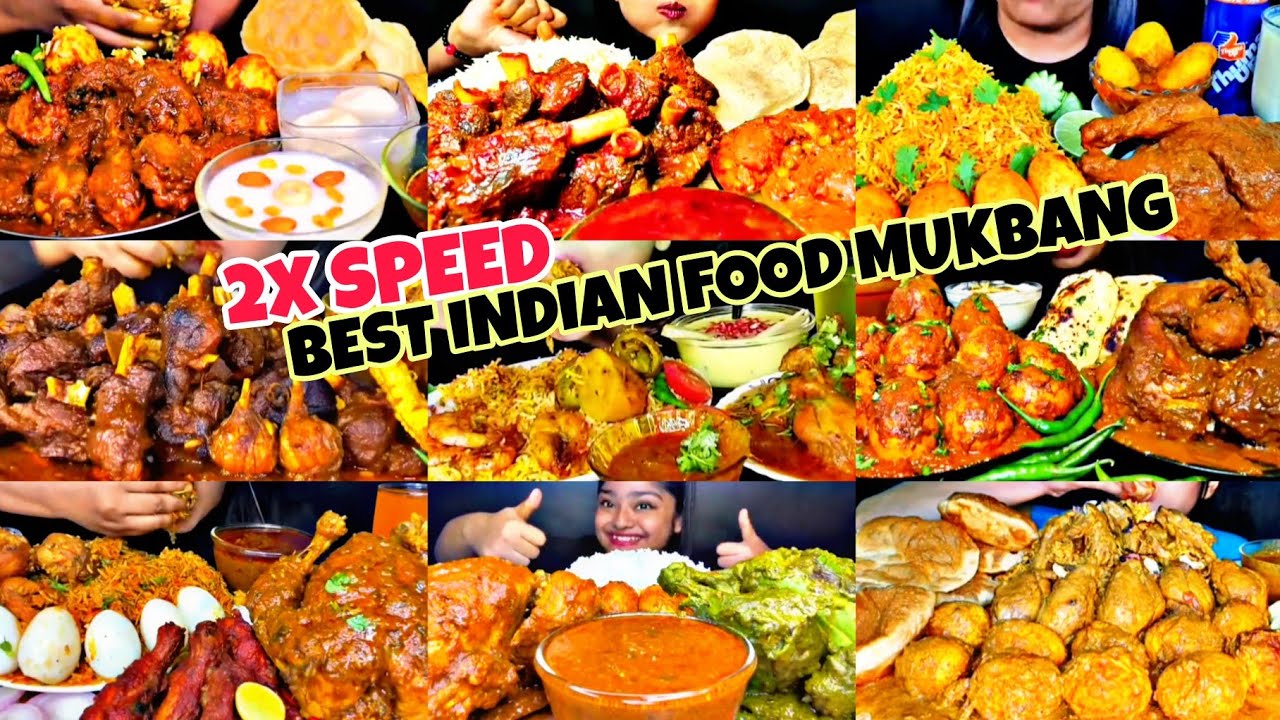 ASMR EATING 2X SPEED CHICKEN CURRY, MUTTON CURRY, EGG CURRY | BEST INDIAN FOOD MUKBANG|Foodie India|