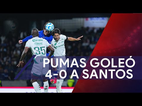 Santos Laguna cayó 4-0 vs Pumas con doblete de Jordan Carrillo