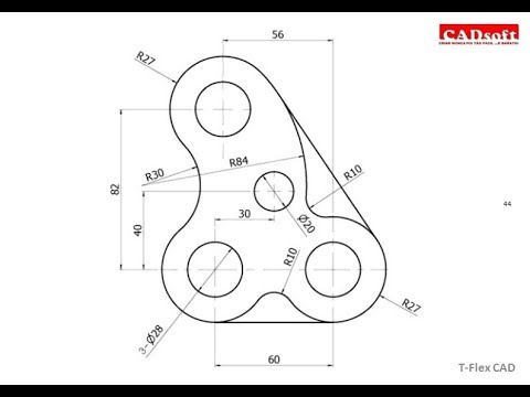 T-Flex CAD 15 2D - Exercise 44