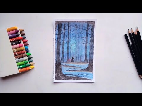 Darth vader- Star Wars Alone Scenery Drawing with Oil pastels || Speed Art Drawing