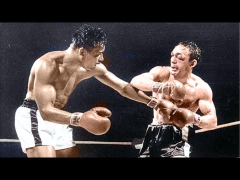 Sugar Ray Robinson vs Carmen Basilio II - The Rematch in HD - 1958 Colorized!