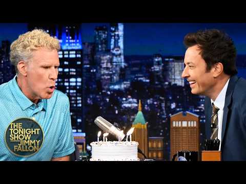 Will Ferrell Can't Blow Out His Birthday Candles | The Tonight Show Starring Jimmy Fallon
