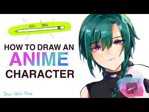 HOW TO DRAW ANIME an CHARACTER | style face using procreate