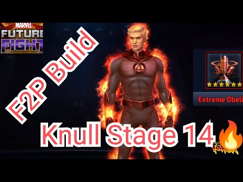 Knull Stage 14 × Human Torch with an obelisk 🔥 Marvel Future Fight.